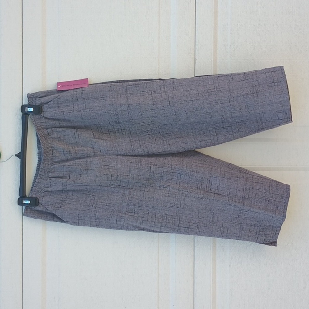 Cathy Daniels Gray Black Capri Crop Pants Women Sz Large NWT